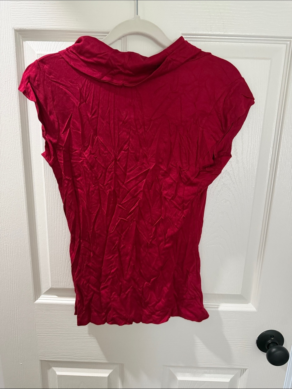 Banana Republic Red Cowl Neck Cap Sleeve Top - Picture 3 of 3